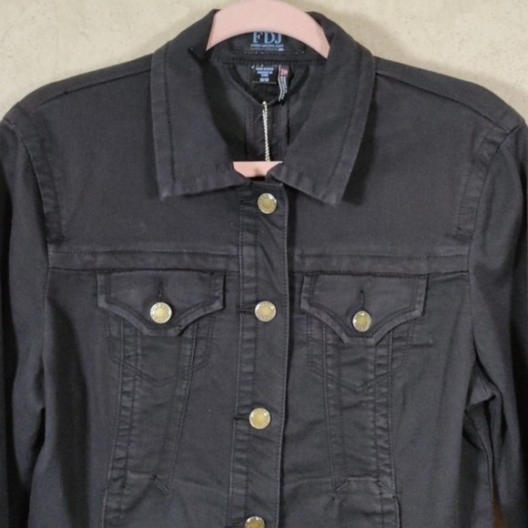 12145 FINAL PRICE French Dressing black trucker style denim jacket M NWT - Picture 2 of 12